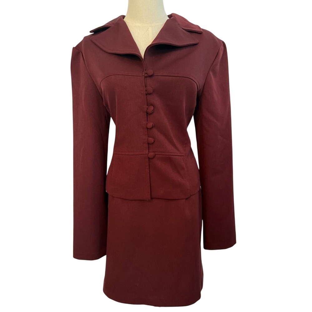 Rampage Vintage Burgundy Skirt Suit - Size 11